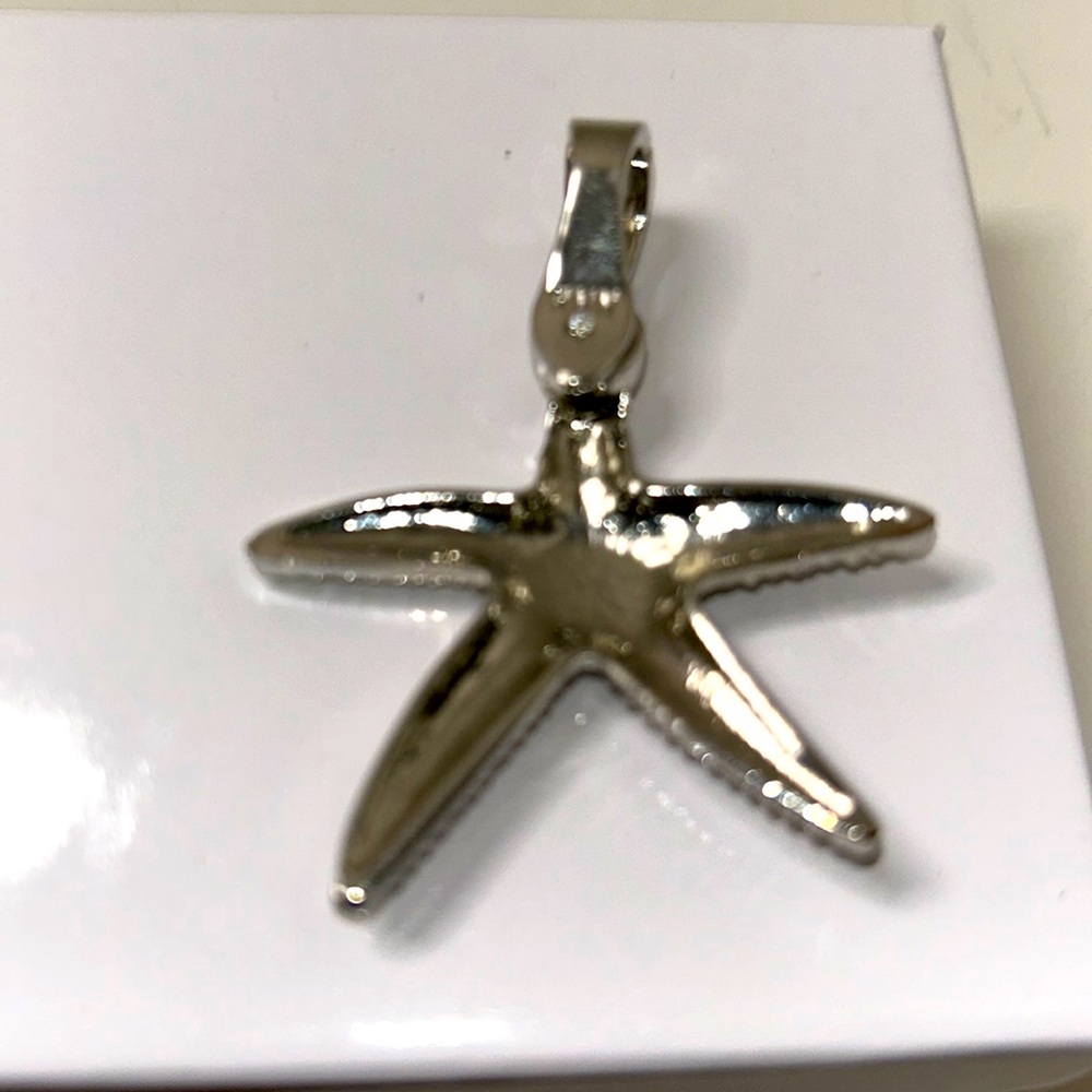 RMN vintage star fish pendant magnetic clasp silver tone clear rhineston… - Picture 3 of 5